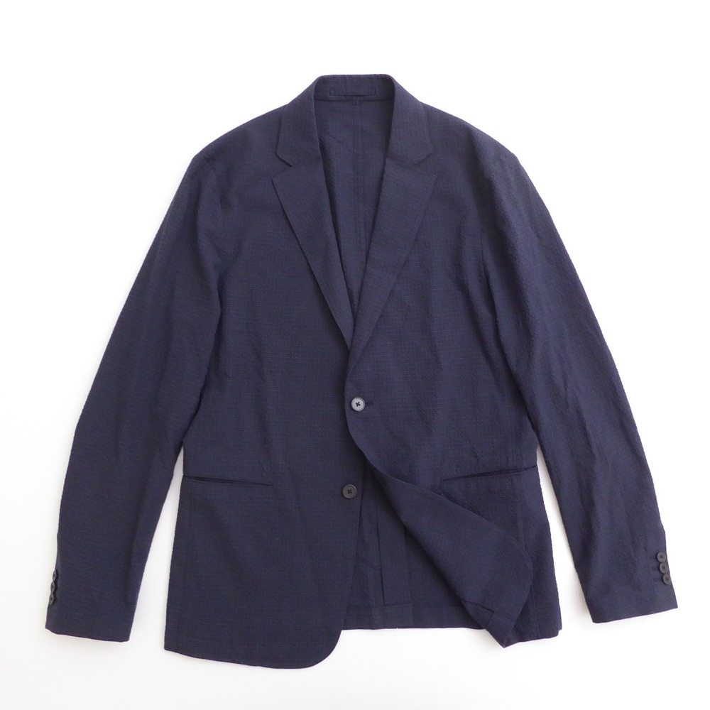Theory Mens Clinton SC F Blazer Jacket Blue Seersucker Check Lightweight 40R